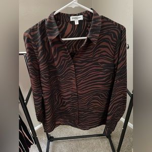 Express Zebra Print Portofino Shirt